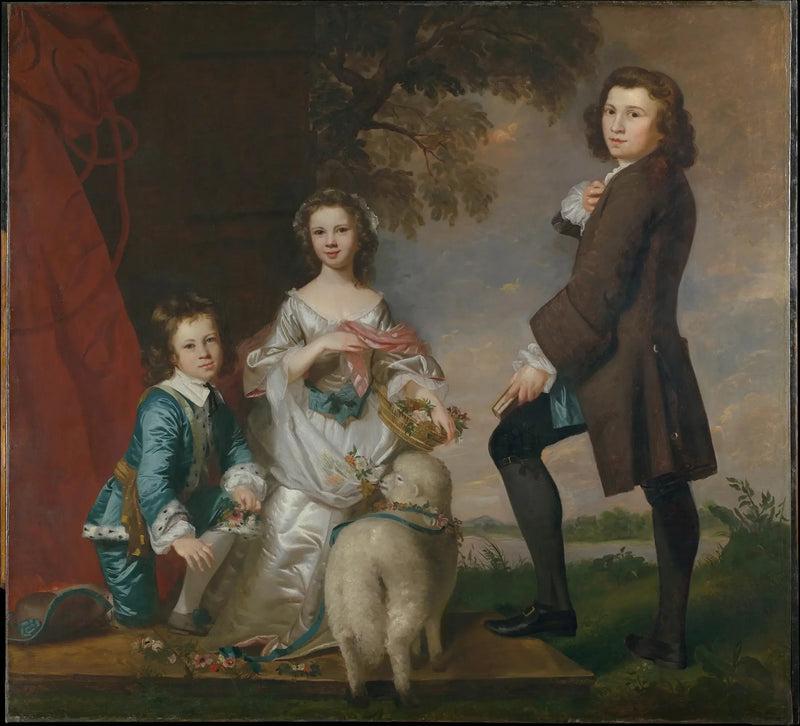 Thomas (1740–1825) e Martha Neate (1741–após 1795) com seu tutor, Thomas Needham - Joshua Reynolds