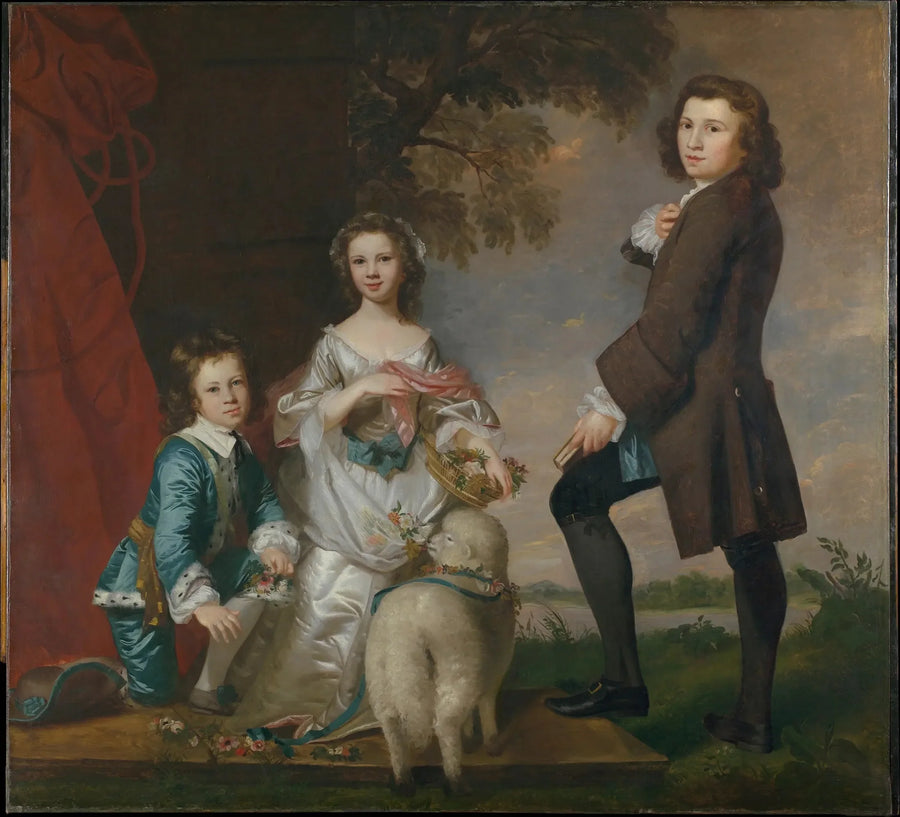 Thomas (1740–1825) e Martha Neate (1741–após 1795) com seu tutor, Thomas Needham - Joshua Reynolds
