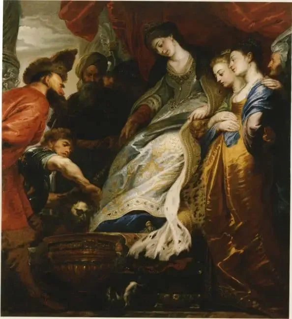Thomyris, rainha das Falsas, faz a cabeça de Ciro mergulhar em um vaso cheio de sangue - Peter Paul Rubens