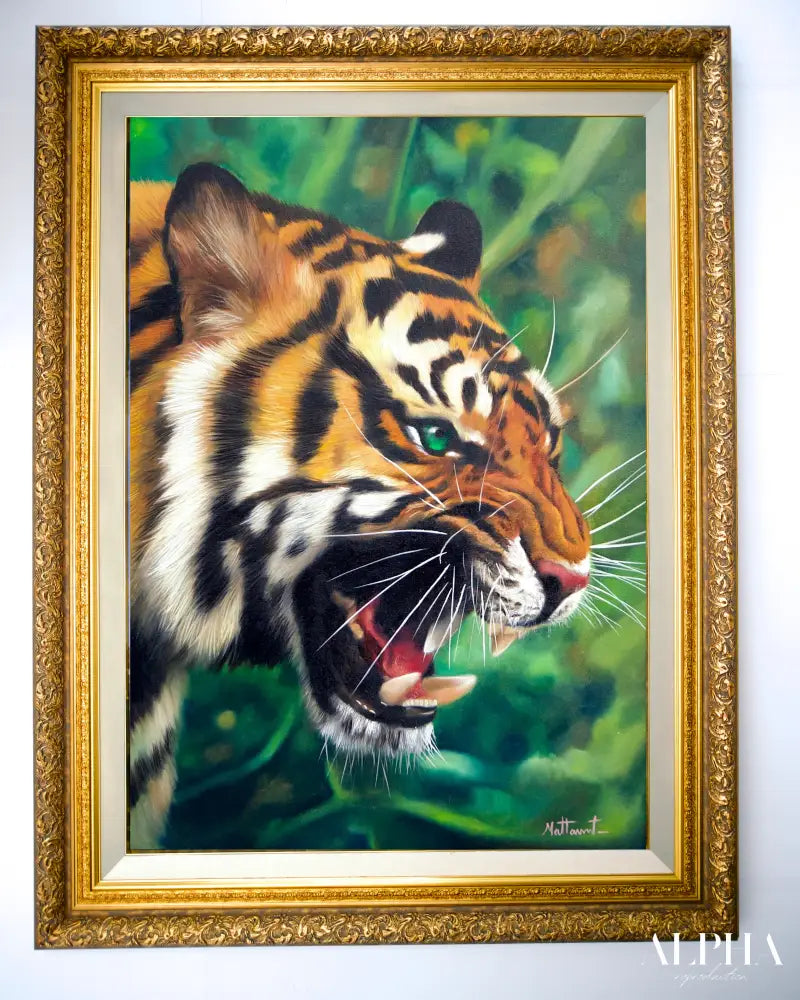 Tiger with Green Eyes - Ketwalin | 50 x 70 cm Reproductions de tableaux à la peinture à l’huile