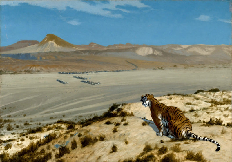 Tigre à espreita - Jean-Léon Gérôme