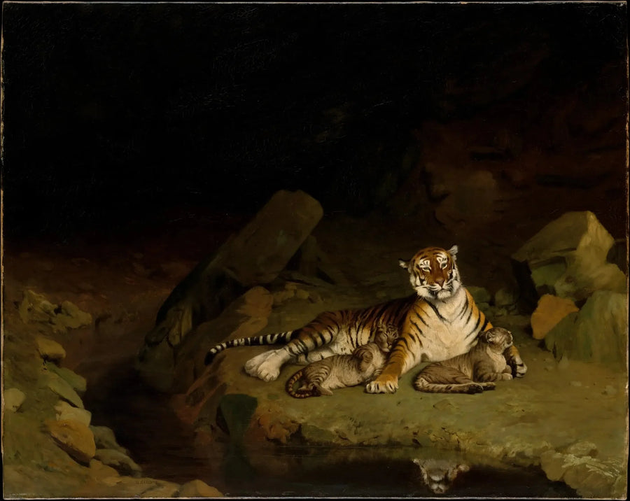 Tigre e seus filhotes - Jean-Léon Gérôme