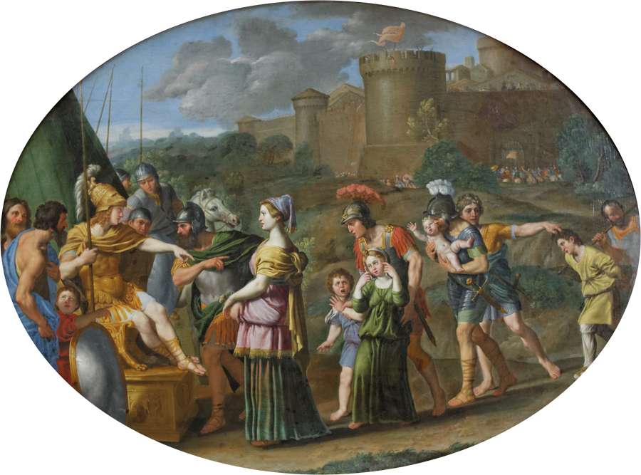 Timoclée cativa levada diante de Alexandre - Domenichino