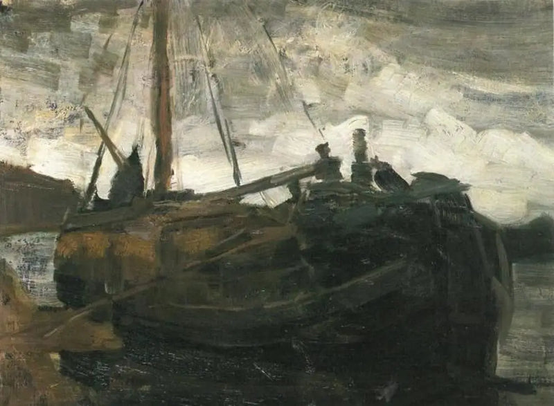 Tjalk amarrado - Piet Mondrian