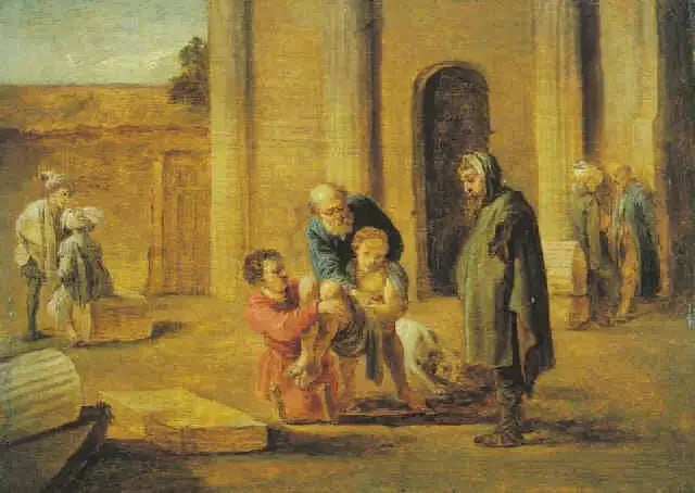 Tobias e o israelita morto (segundo Domenico Fetti) - David Teniers Júnior