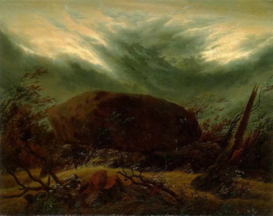 Túmulo hun no outono - Caspar David Friedrich