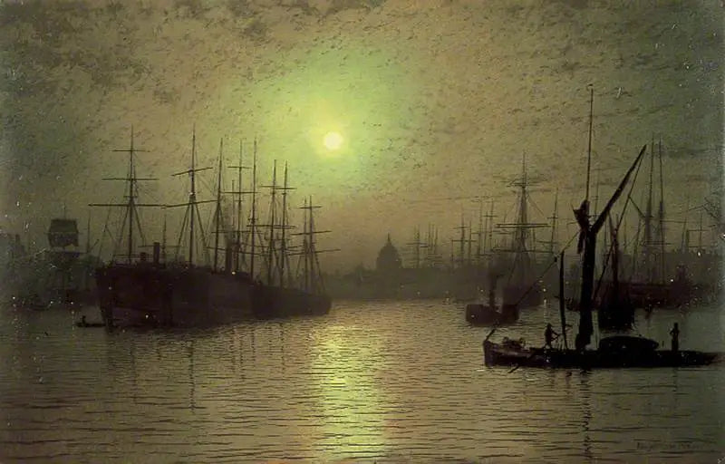Queda da noite sobre o Tamisa - John Atkinson Grimshaw