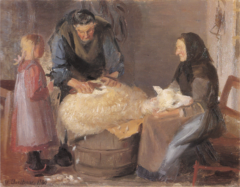 Sonho com ovelhas - Anna Ancher