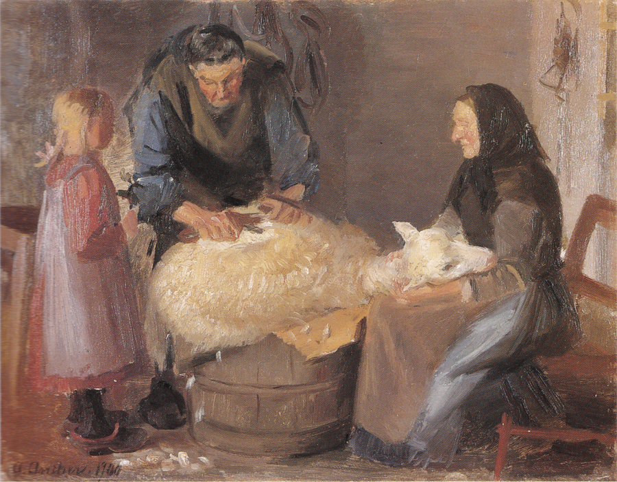 Sonho com ovelhas - Anna Ancher