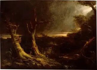 Tornado em uma floresta americana - Thomas Cole