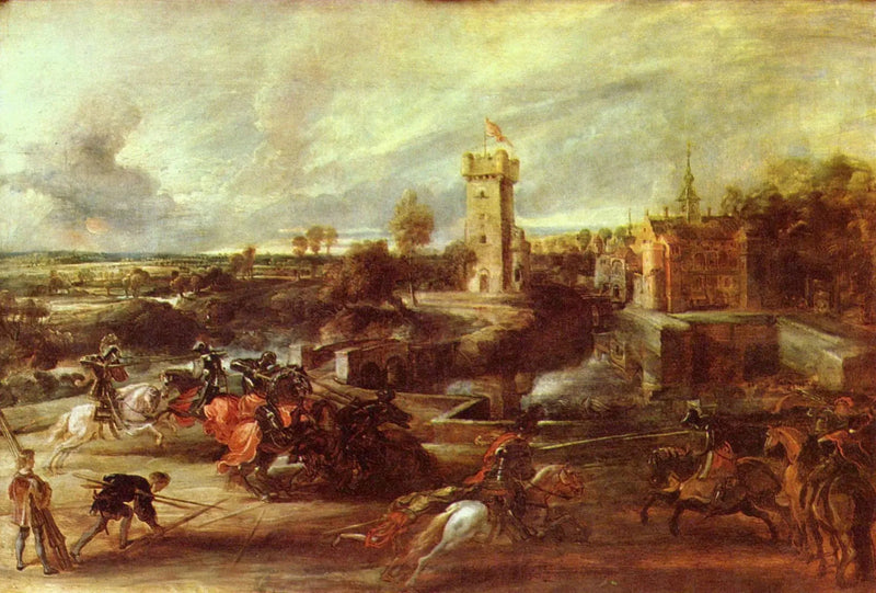 Torneio perto das fossas do castelo de Steen - Peter Paul Rubens