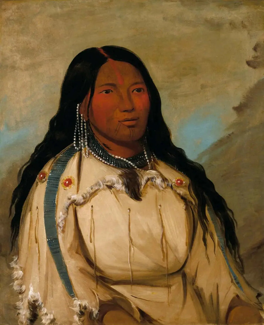 Tow-ée-ka-wet, uma mulher grita - George Catlin