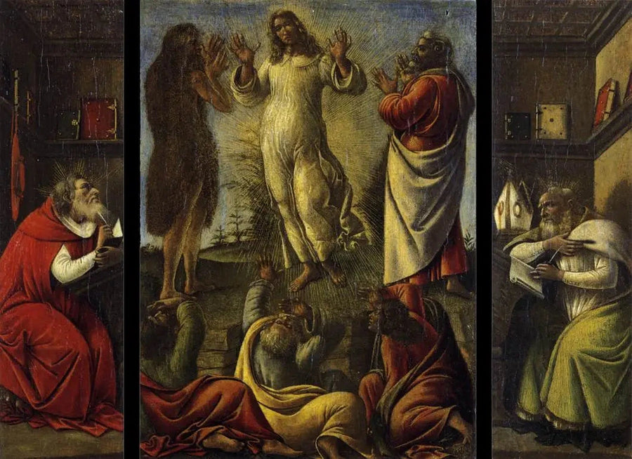 A Transfiguração, santo Jerônimo e santo Agostinho - Sandro Botticelli