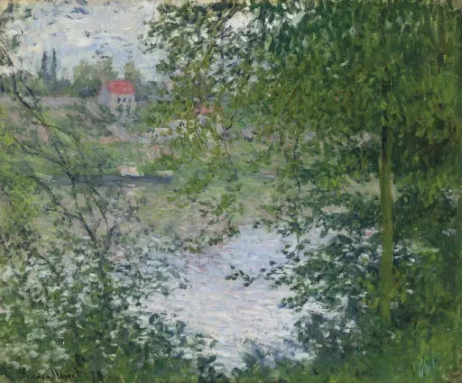 Através das árvores, ilha Grande Jatte W458 - Claude Monet