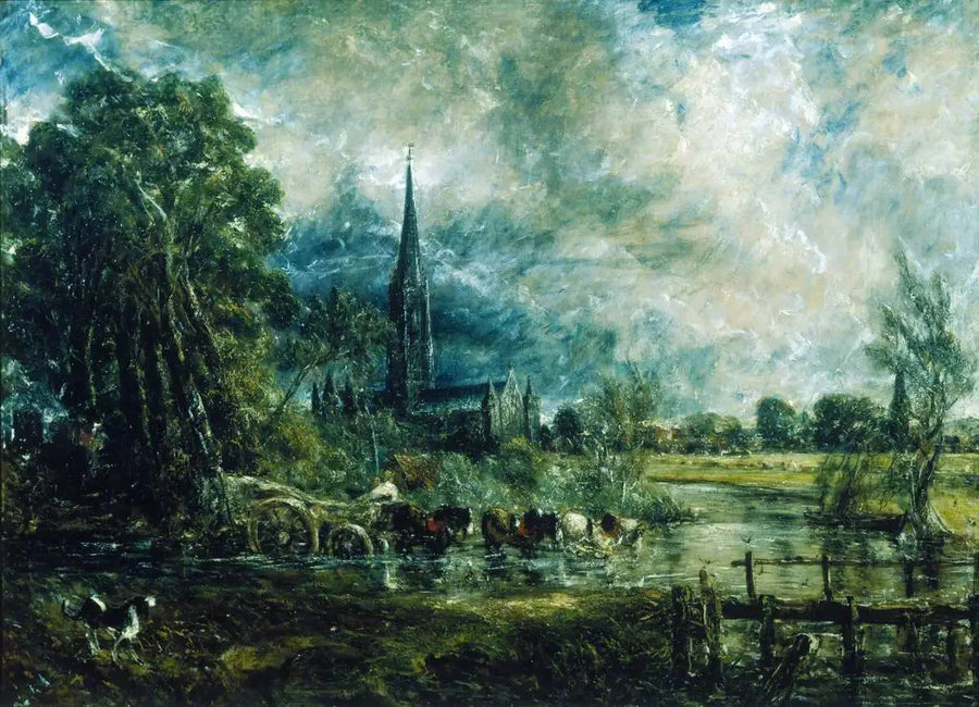 Travessia de rio na passagem de nível do rio Avon - John Constable