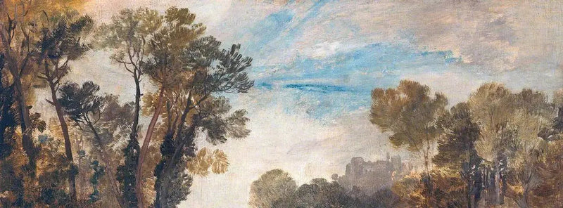 Copas das Árvores e Céu, Castelo de Guildford(?), Noite - J. M. W. Turner
