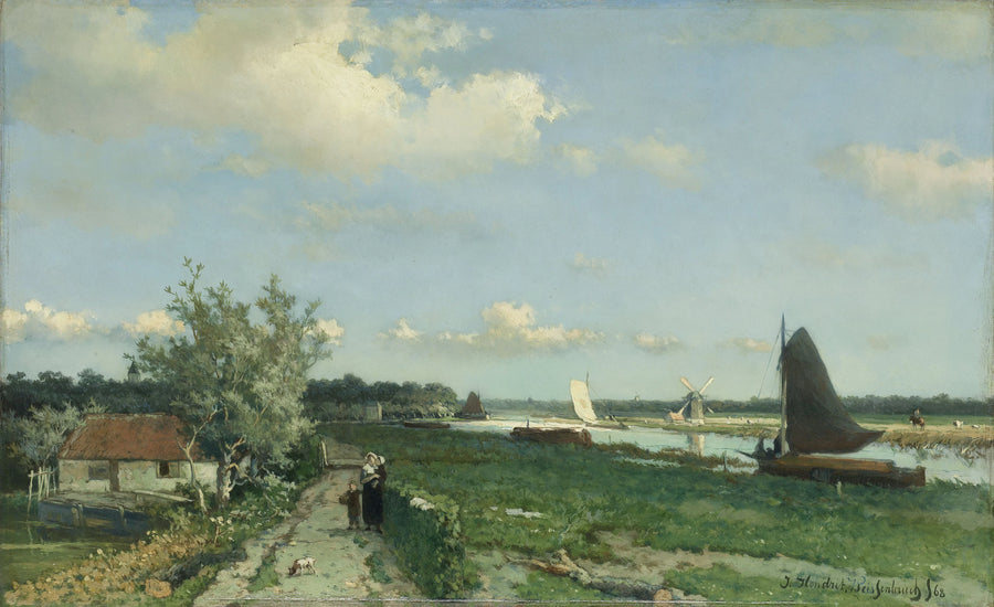 Le Trekvliet près de Rijswijk, connu sous le nom de « Face au pont Geest » - Johan Hendrik Weissenbruch
