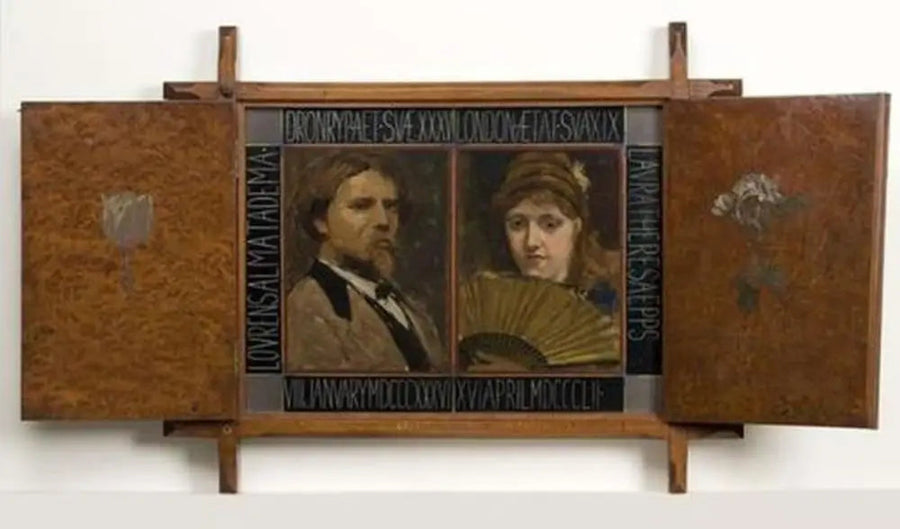 Triptyque com retrato do pintor Lawrence Alma Tadema e de sua segunda esposa - Lawrence Alma-Tadema