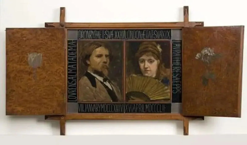 Triptyque com retrato do pintor Lawrence Alma Tadema e de sua segunda esposa - Lawrence Alma-Tadema