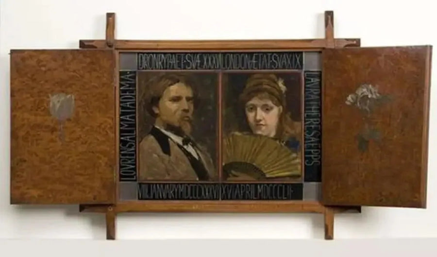 Triptyque com retrato do pintor Lawrence Alma Tadema e de sua segunda esposa - Lawrence Alma-Tadema