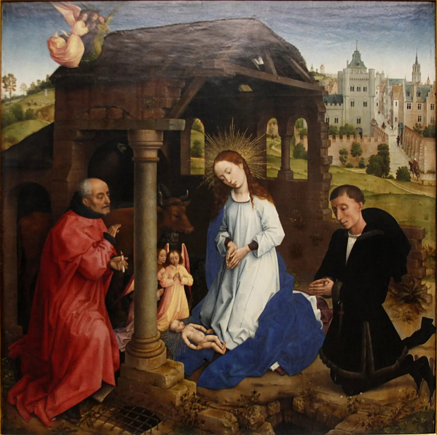Triptyque Bladelin Natividade (painel central) - Rogier van der Weyden
