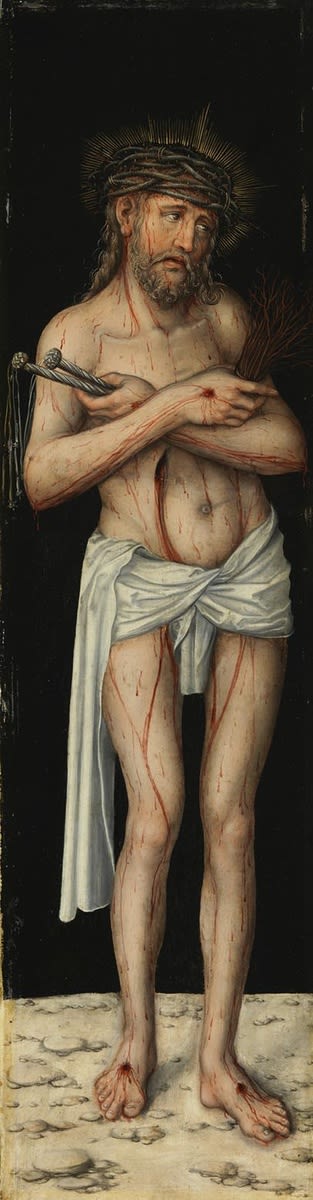 Triptyque da Crucificação: Cristo como homem de dor - Lucas Cranach, o Velho