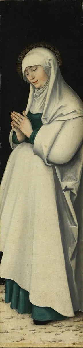 Tríptico da Crucificação: A Virgem em oração - Lucas Cranach, o Velho