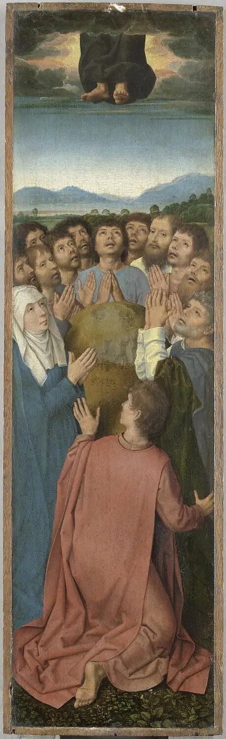 Tríptico da Ressurreição: A Ascensão de Cristo - Hans Memling