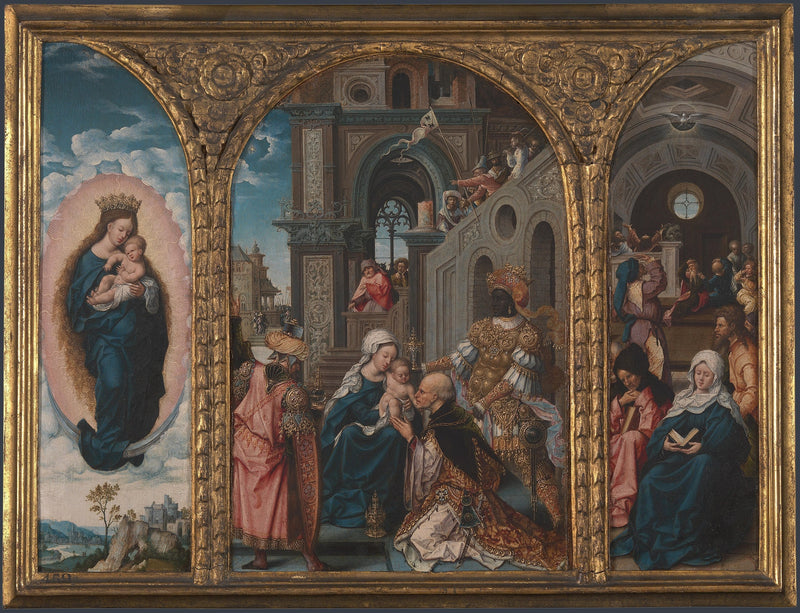 Tríptico. A Adoração dos Magos, a Descida do - Jan Gossaert