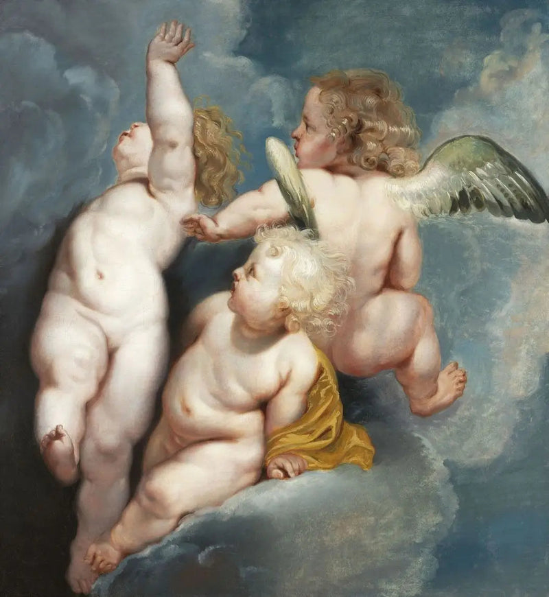 Três anjos planando - Peter Paul Rubens