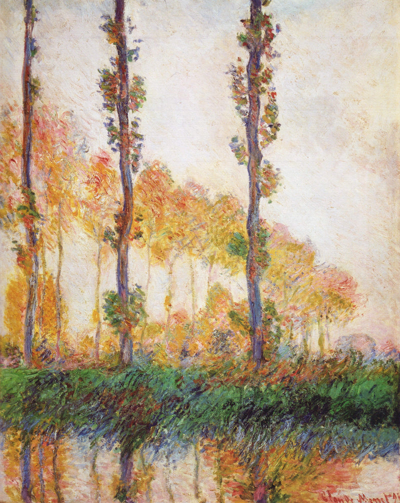 As Três Árvores, outono W1308 - Claude Monet