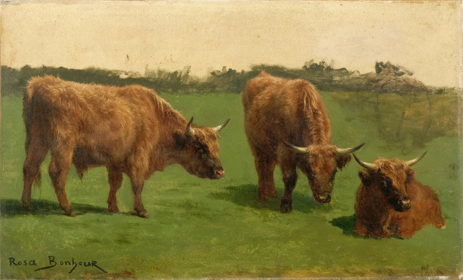 Três bois vermelhos no pasto - Rosa Bonheur