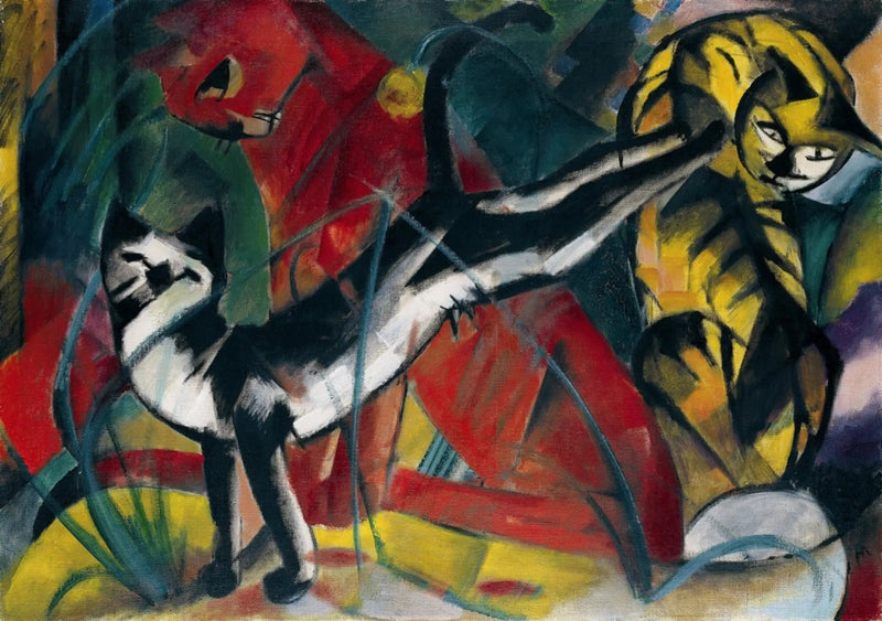 Três gatos - Franz Marc