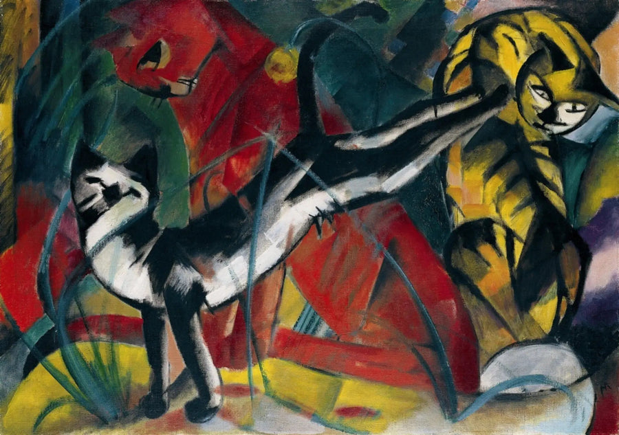 Três gatos - Franz Marc