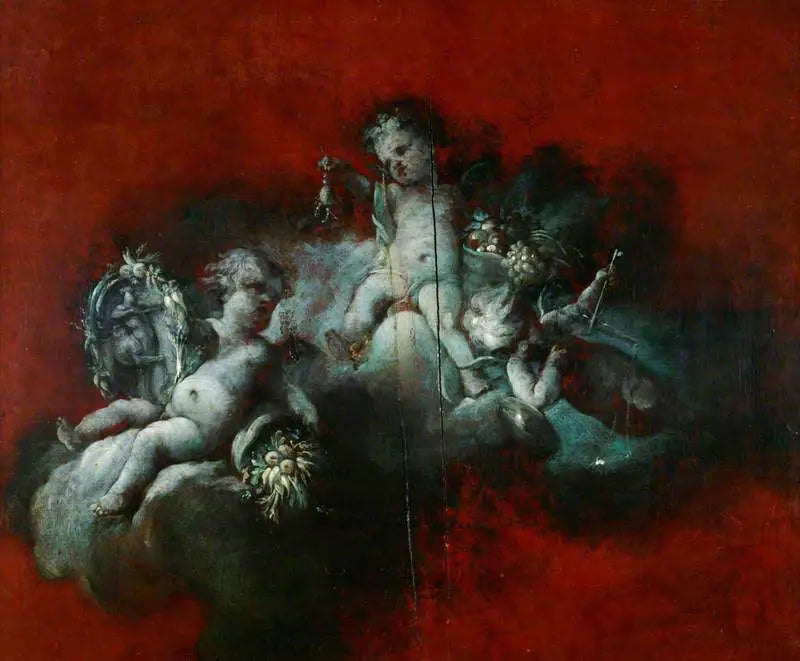 Três Cupidos com os signos do zodíaco: Escorpião, Sagitário, Balança - François Boucher