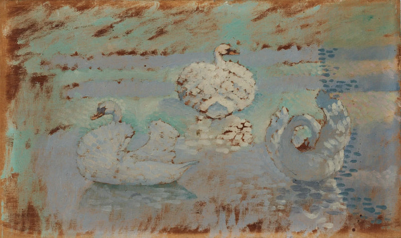 Três cisnes - Henri-Edmond Cross