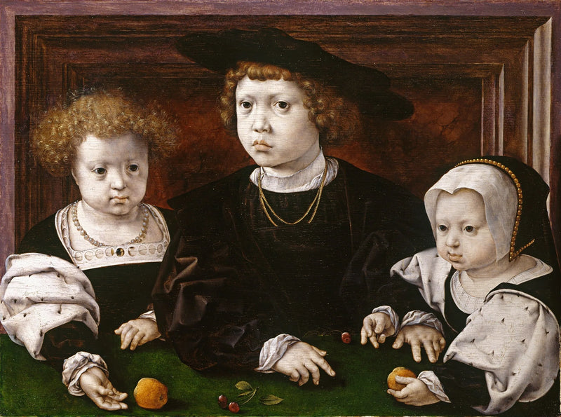 Três crianças do Rei Christian II da Dinamarca - Jan Gossaert