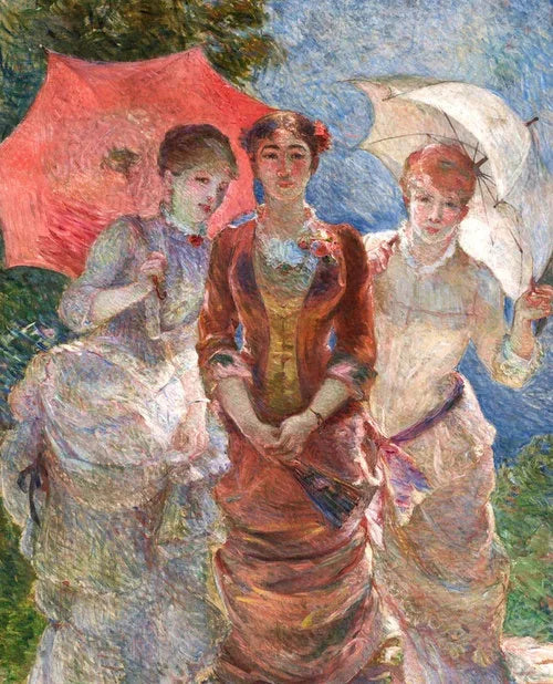 Três Mulheres com Guarda-chuvas - Marie Bracquemond