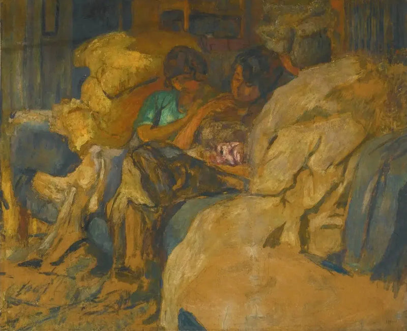 Três mulheres em um sofá no Clos Cézanne - Édouard Vuillard