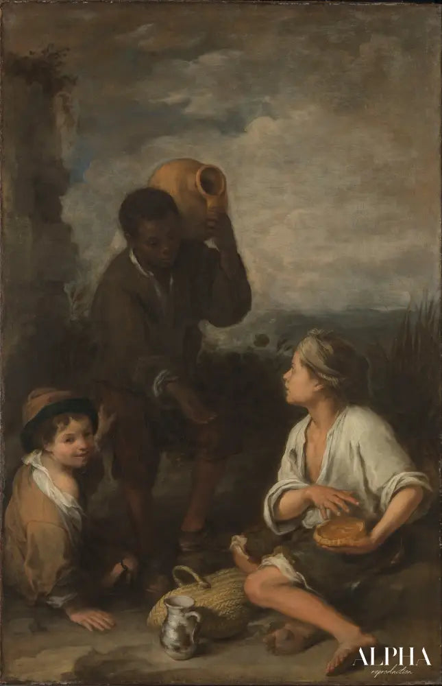 Trois garçons - Bartolomé Esteban Murillo - Reproductions de tableaux et peintures haut de gamme