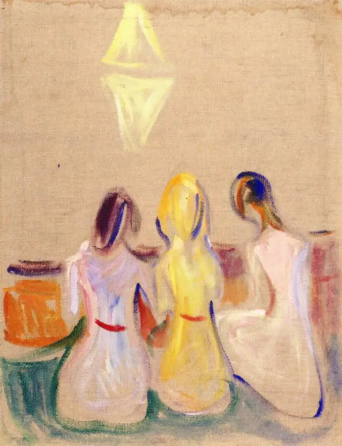 Três Jovens Mulheres Sentadas - Edvard Munch