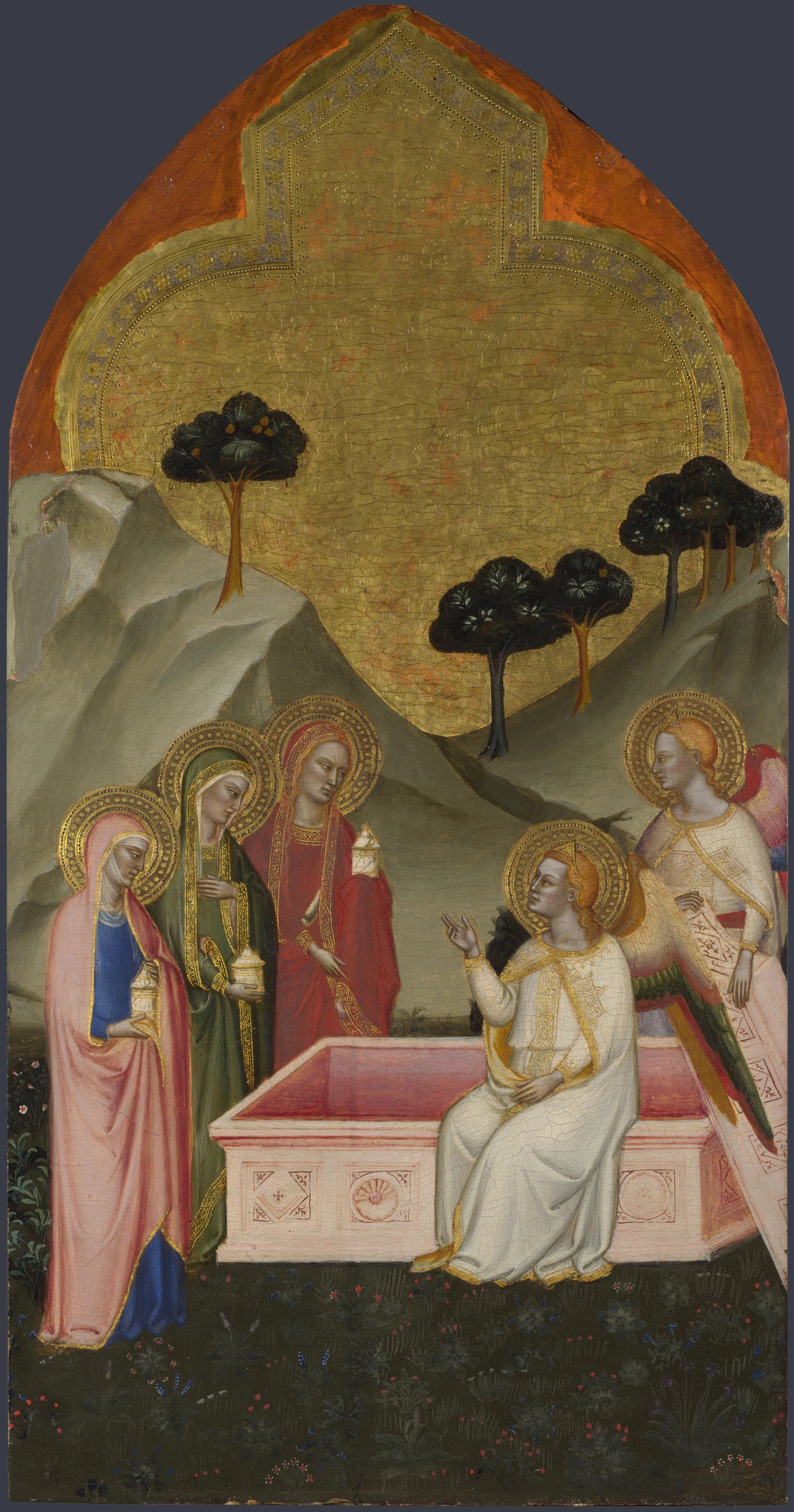 Les Trois Maries au Sépulcre : panneau du niveau supérieur - Jacopo di Cione