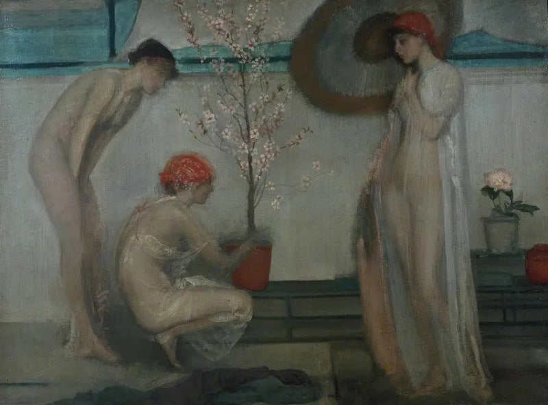 Três personagens: rosa e cinza - James Abbott McNeill Whistler