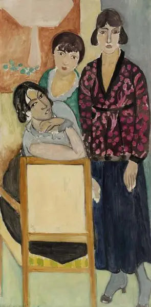 Três Irmãs e "A Mesa de Mármore Rosa" (As Três Irmãs na "Mesa de Mármore Rosa") - Henri Matisse