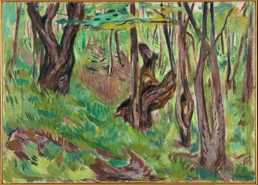 Troncos de árvores rugosos no verão - Edvard Munch