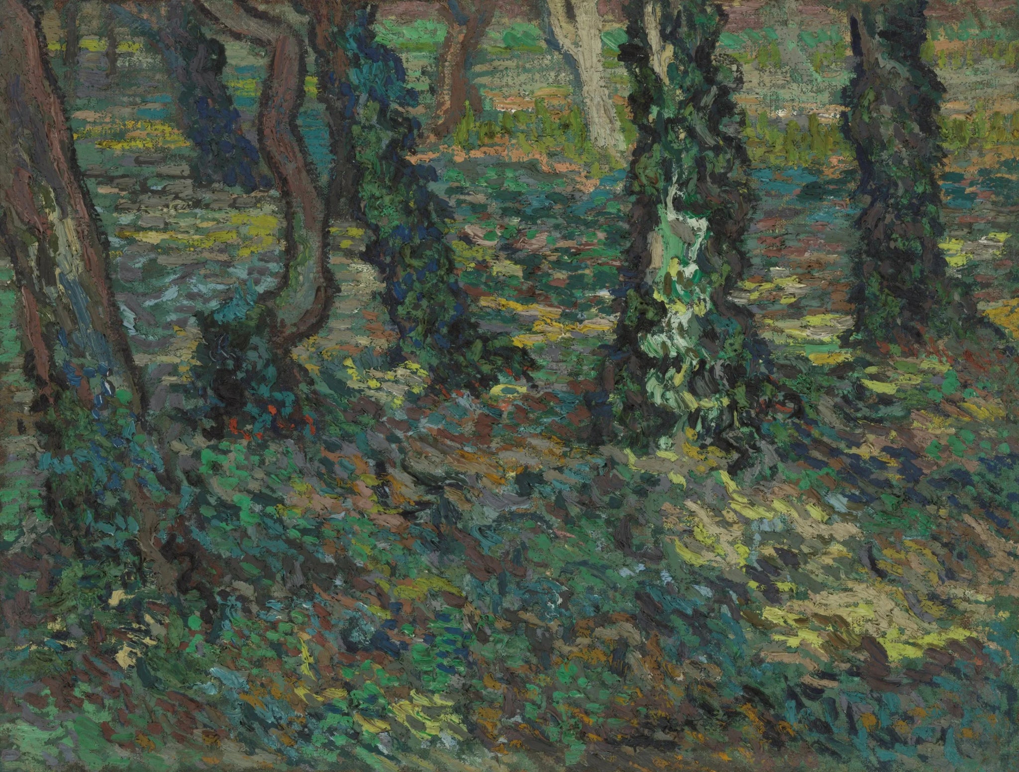 Troncs d’arbres avec lierre de Vincent van Gogh, Kröller-Müller Museum