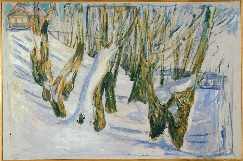Troncos ásperos na neve - Edvard Munch