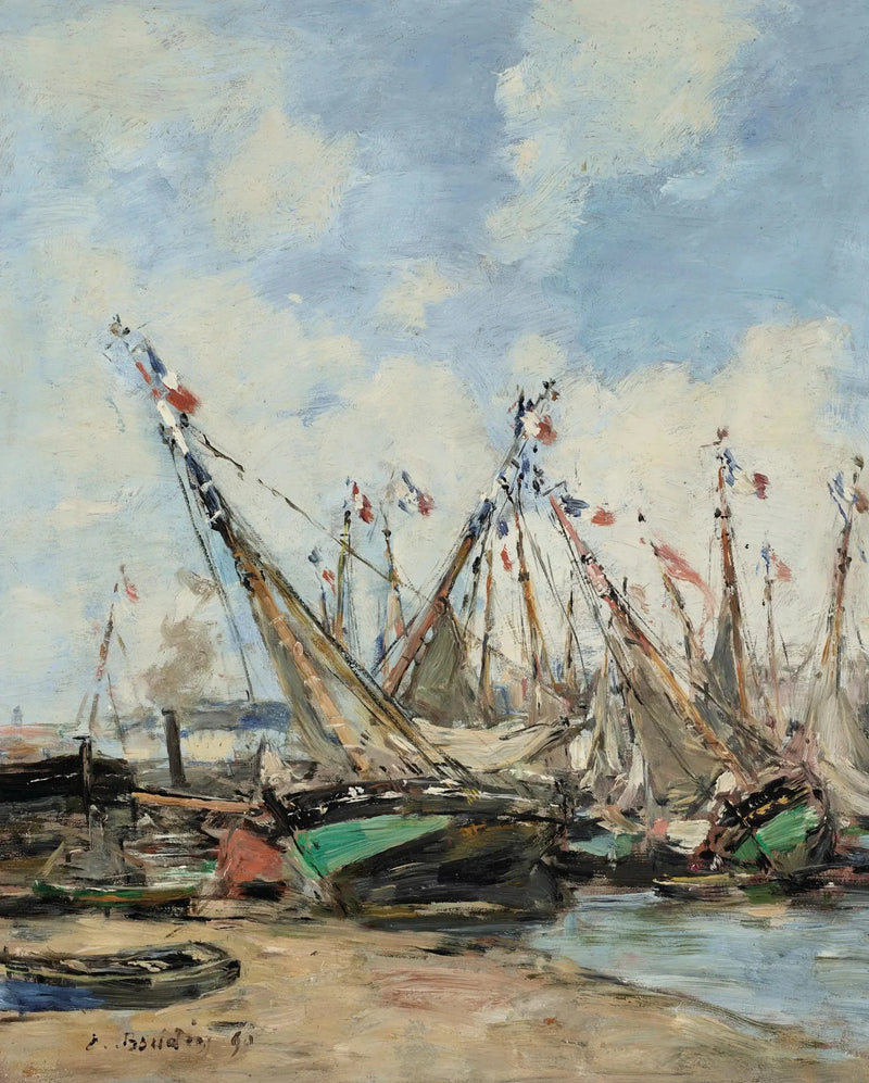 trouville o porto veleiros ecos - Eugène Boudin