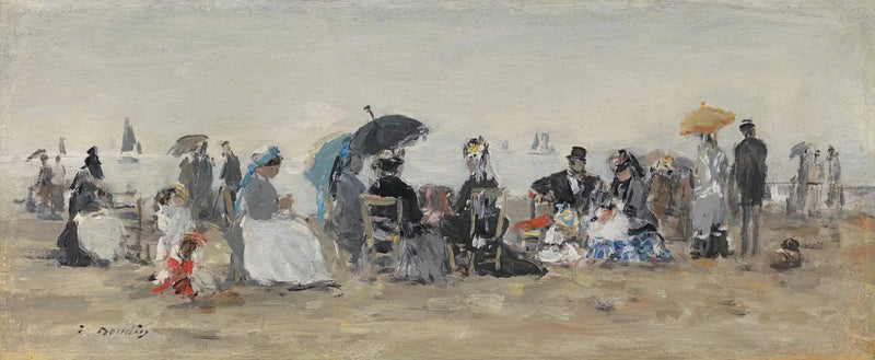 Trouville, cena de praia - Eugène Boudin