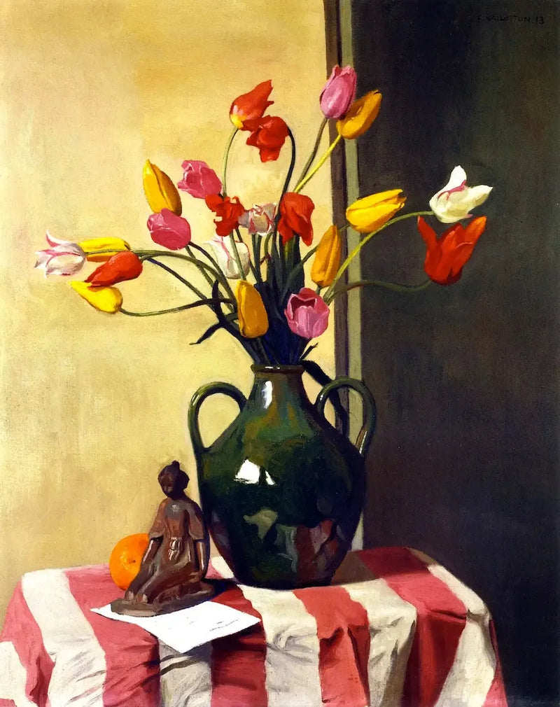 Tulipas e estatuetas de Maillol - Félix Vallotton
